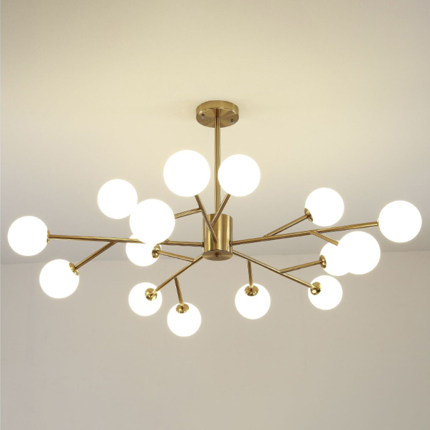 Modern Chandelier Light Fixtures Multi-Head Suspension Pendant Lamp with Glass Shade