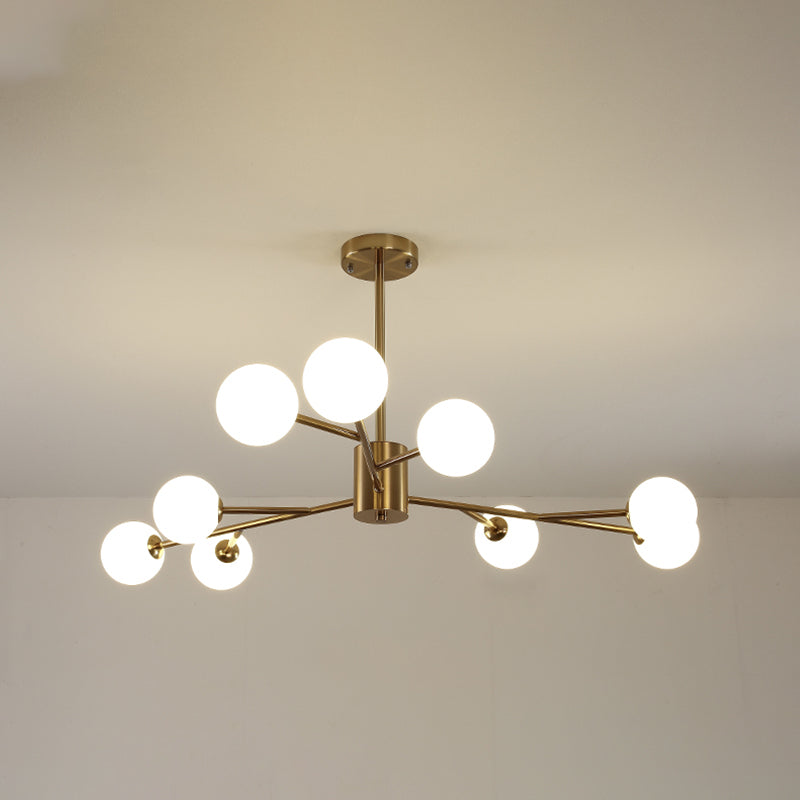 Modern Chandelier Light Fixtures Multi-Head Suspension Pendant Lamp with Glass Shade