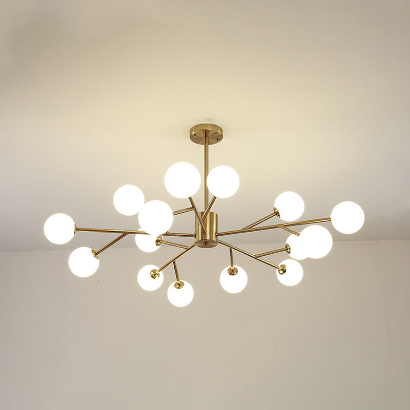 Modern Chandelier Light Fixtures Multi-Head Suspension Pendant Lamp with Glass Shade