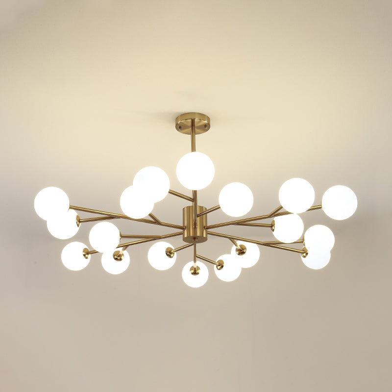 Modern Chandelier Light Fixtures Multi-Head Suspension Pendant Lamp with Glass Shade