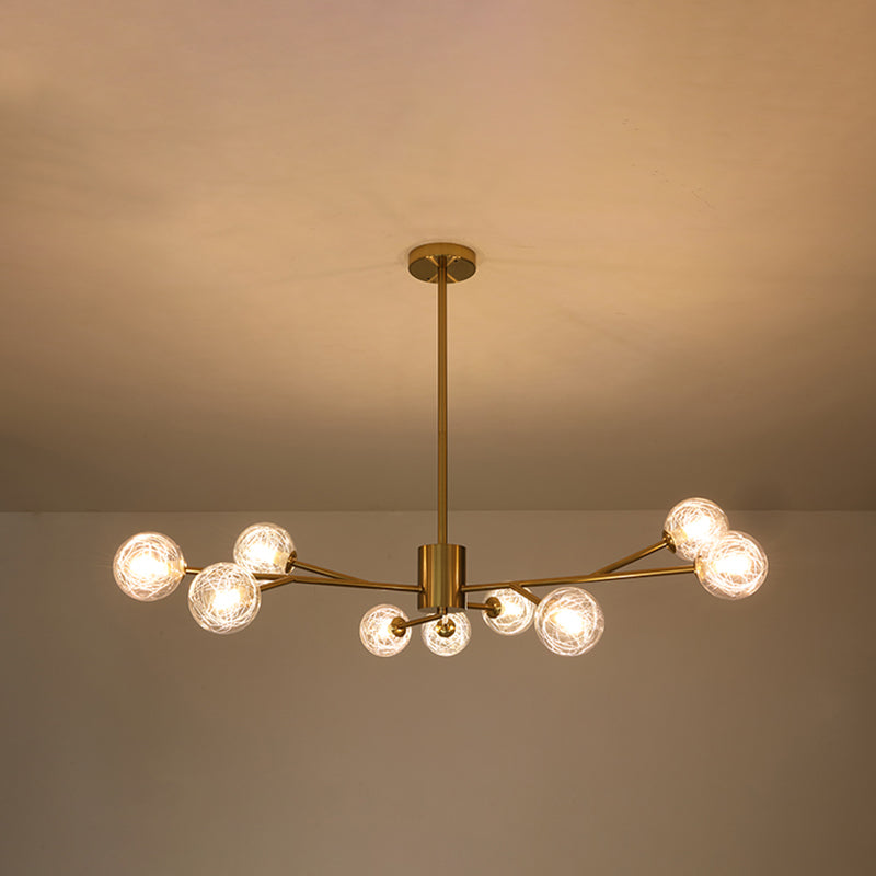 Modern Chandelier Light Fixtures Multi-Head Suspension Pendant Lamp with Glass Shade