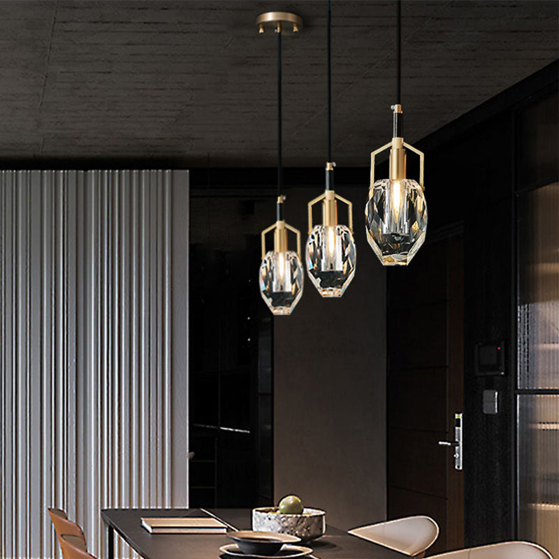 Crystal Geométric Pendant Light Modern Model Affigie Simplicité Légères suspendues 1 Lumière