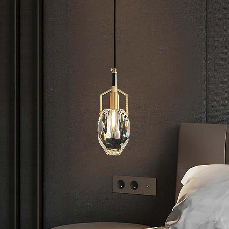 Crystal Geométric Pendant Light Modern Model Affigie Simplicité Légères suspendues 1 Lumière