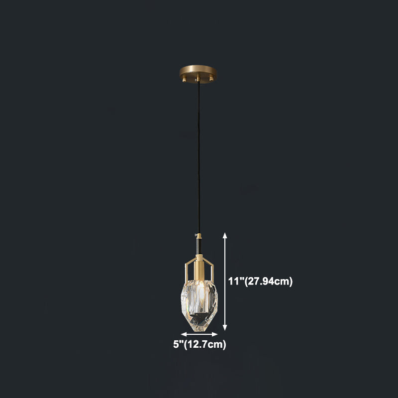 Crystal Geométric Pendant Light Modern Model Affigie Simplicité Légères suspendues 1 Lumière