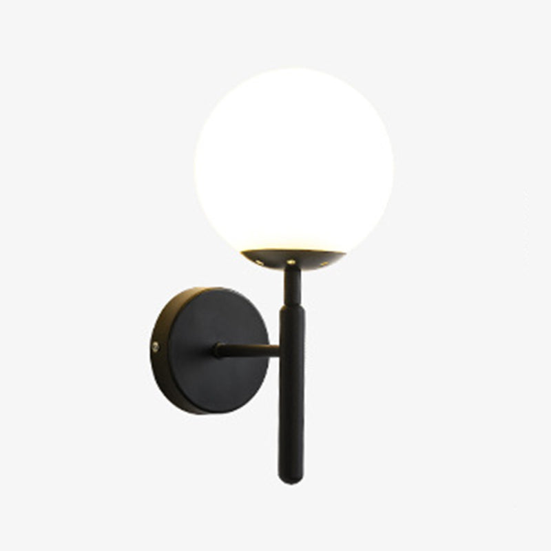 Contemporary Single Head Wall Sconce Glass Ball Shade Wall Mounted Light for Living Room