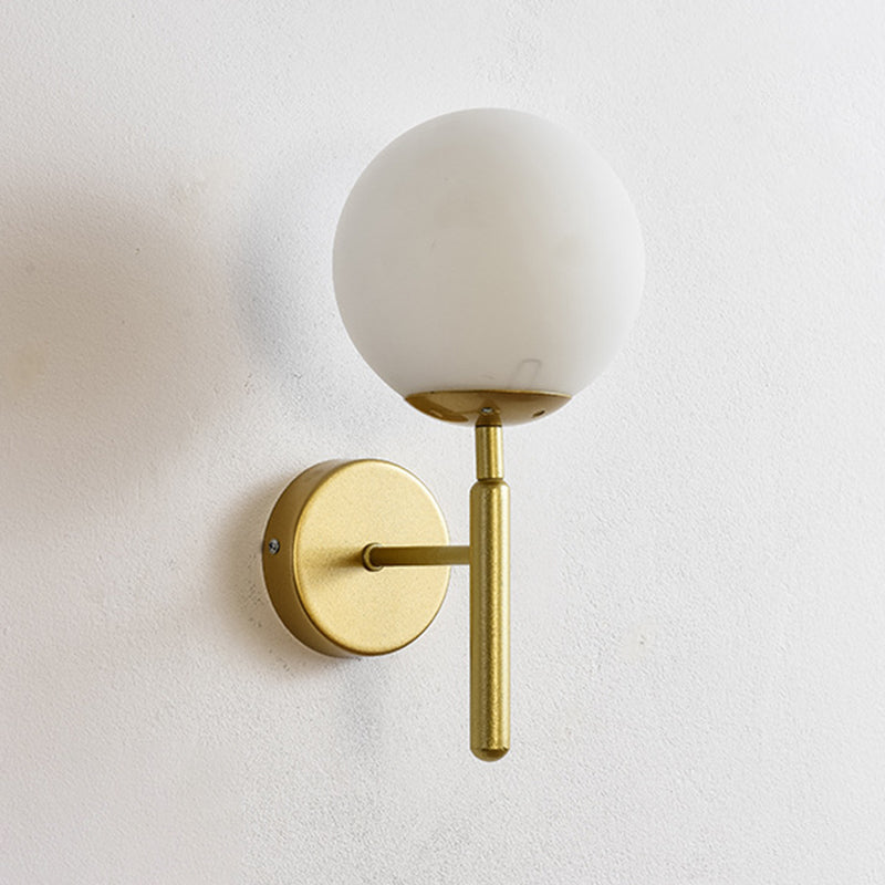 Contemporary Single Head Wall Sconce Glass Ball Shade Wall Mounted Light for Living Room