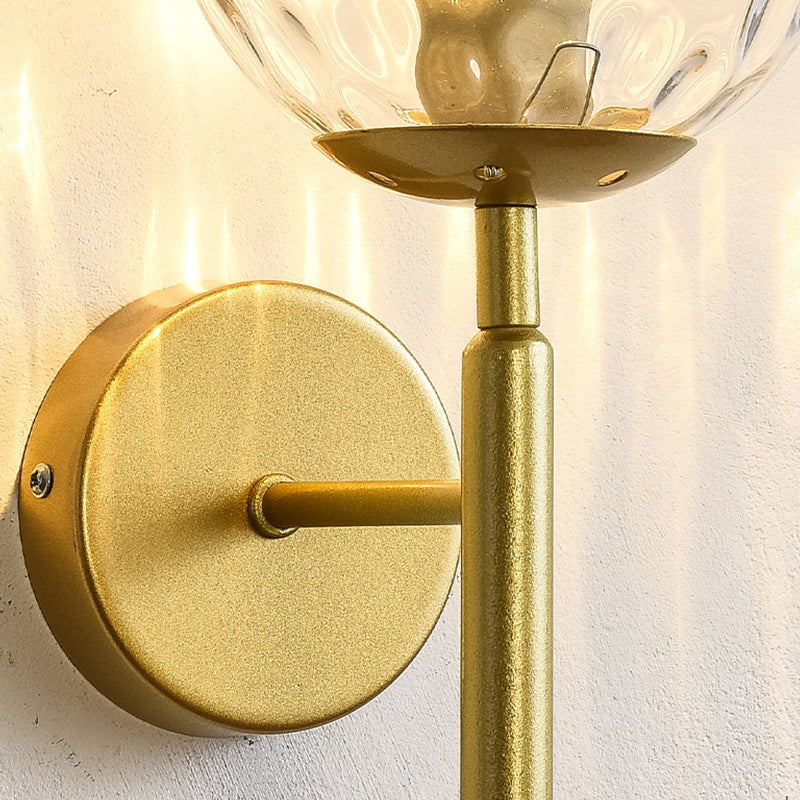 Contemporary Single Head Wall Sconce Glass Ball Shade Wall Mounted Light for Living Room
