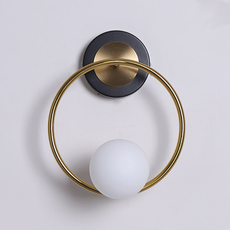 Discina de pared de vidrio blanco 1 lámpara de luz montada en la pared para sala de estudio