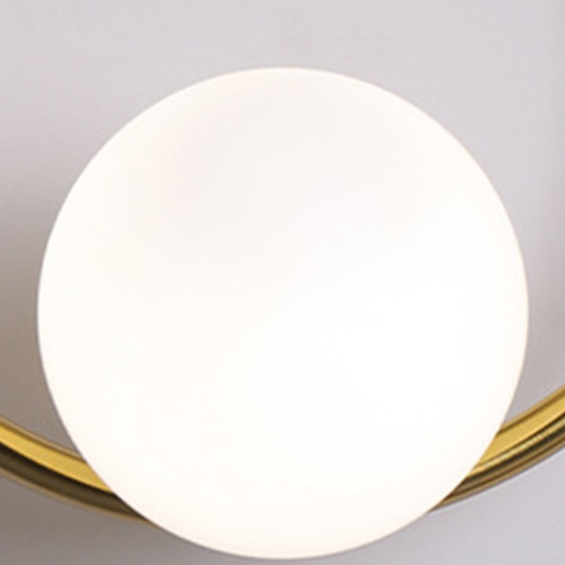 Discina de pared de vidrio blanco 1 lámpara de luz montada en la pared para sala de estudio