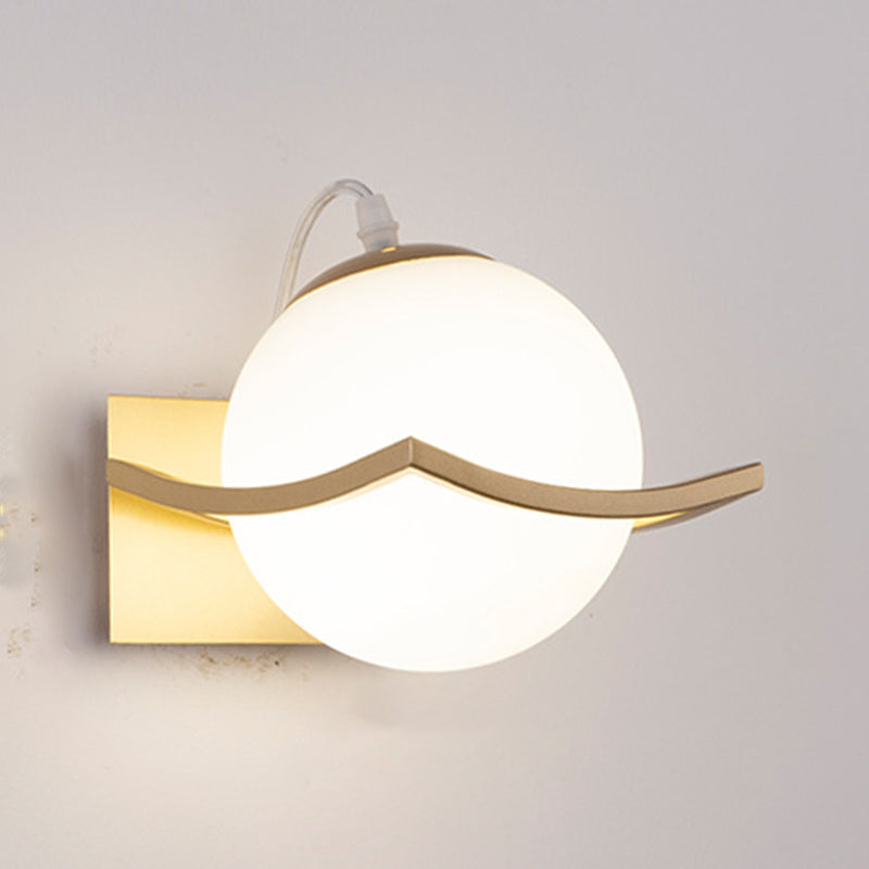 Luminaires d'éclairage en verre de style simple, une lampe murale de tête pour la chambre