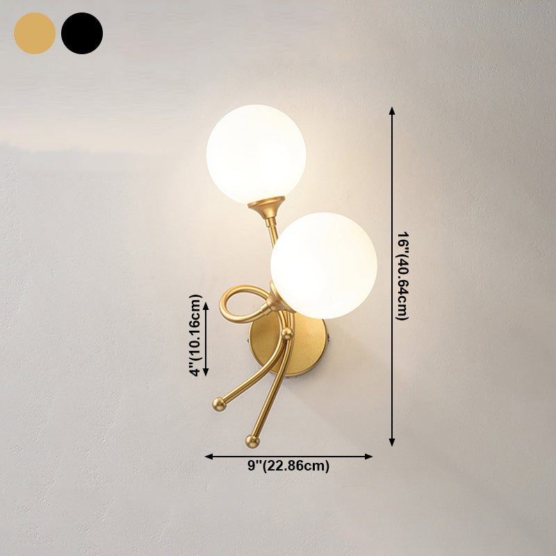 Chambre à coucher simple luminaires d'éclairage en verre blanc éclairage mural