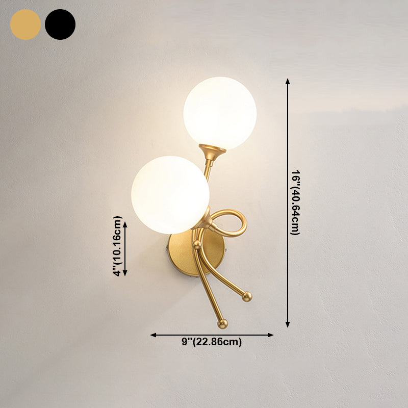 Chambre à coucher simple luminaires d'éclairage en verre blanc éclairage mural