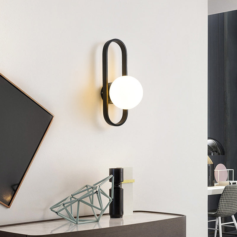 Bedroom Simple Sconce Light Fixtures 1 Blub Glass Lampshade Wall Mounted Lighting