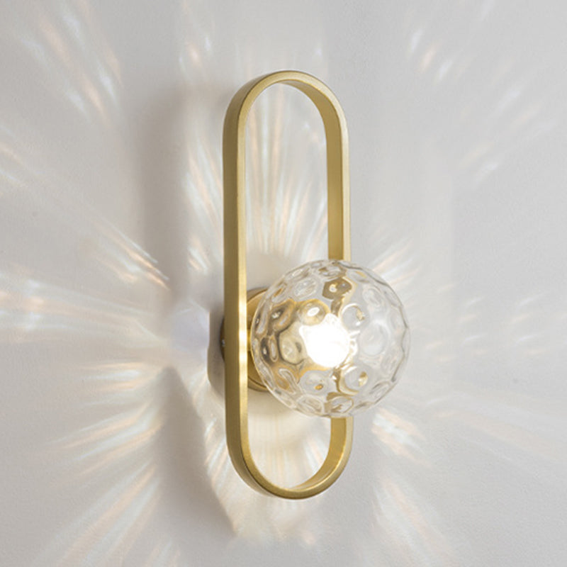 Bedroom Simple Sconce Light Fixtures 1 Blub Glass Lampshade Wall Mounted Lighting