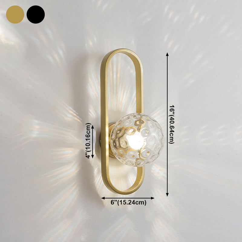 Bedroom Simple Sconce Light Fixtures 1 Blub Glass Lampshade Wall Mounted Lighting
