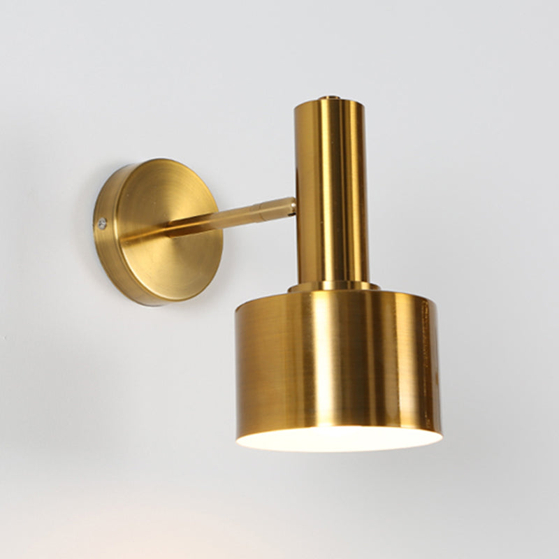 Postmodern Metal Wall Sconce 1 Blub Golden Wall Mounted Light Fixture for Bedroom