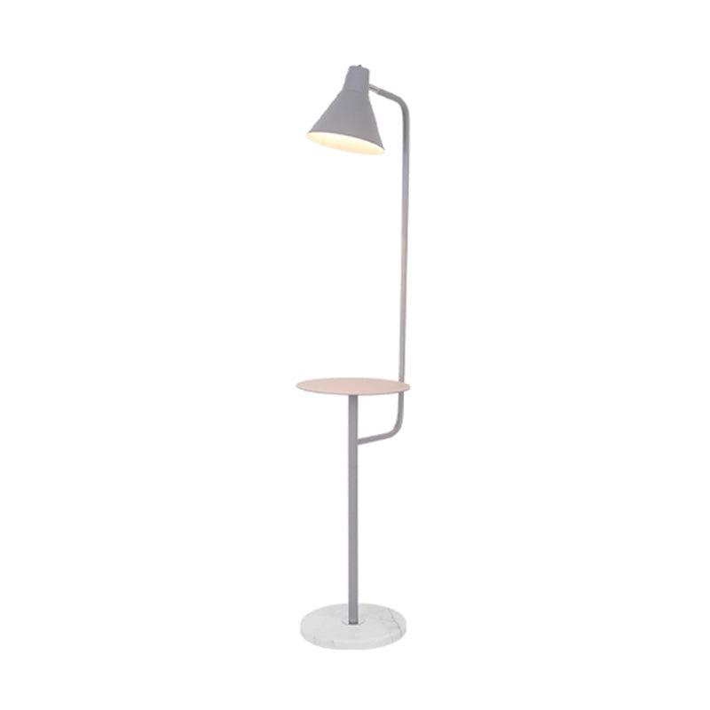 Macaroon Metal Floor Reading Lamp 1-Light Floor Light with Tray for Bedroom