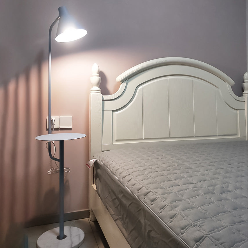 Macaroon Metal Floor Reading Lamp 1-Light Floor Light with Tray for Bedroom
