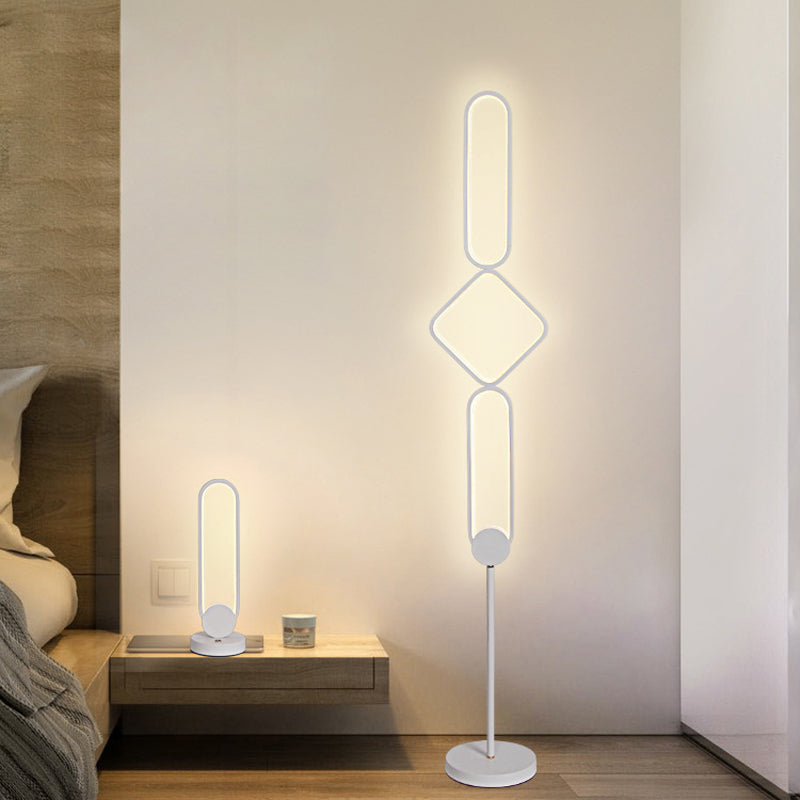 Geometrical Linear Floor Light Artistic Metal Bedroom Standing Light