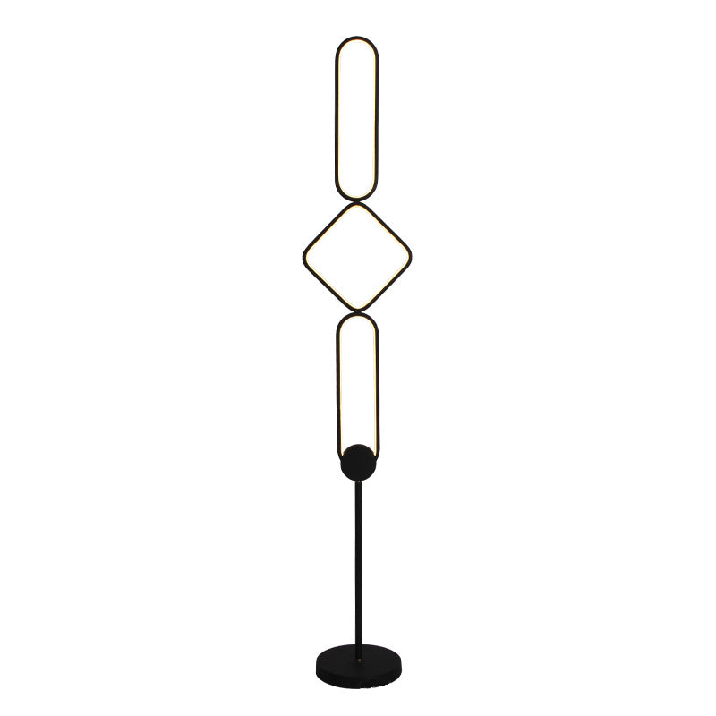 Geometrical Linear Floor Light Artistic Metal Bedroom Standing Light