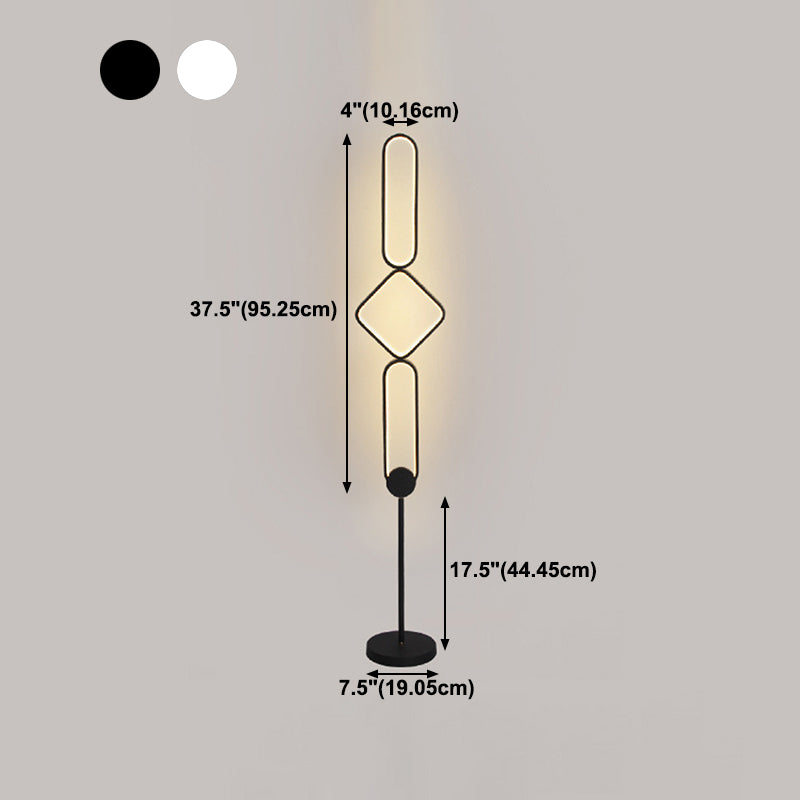 Geometrical Linear Floor Light Artistic Metal Bedroom Standing Light
