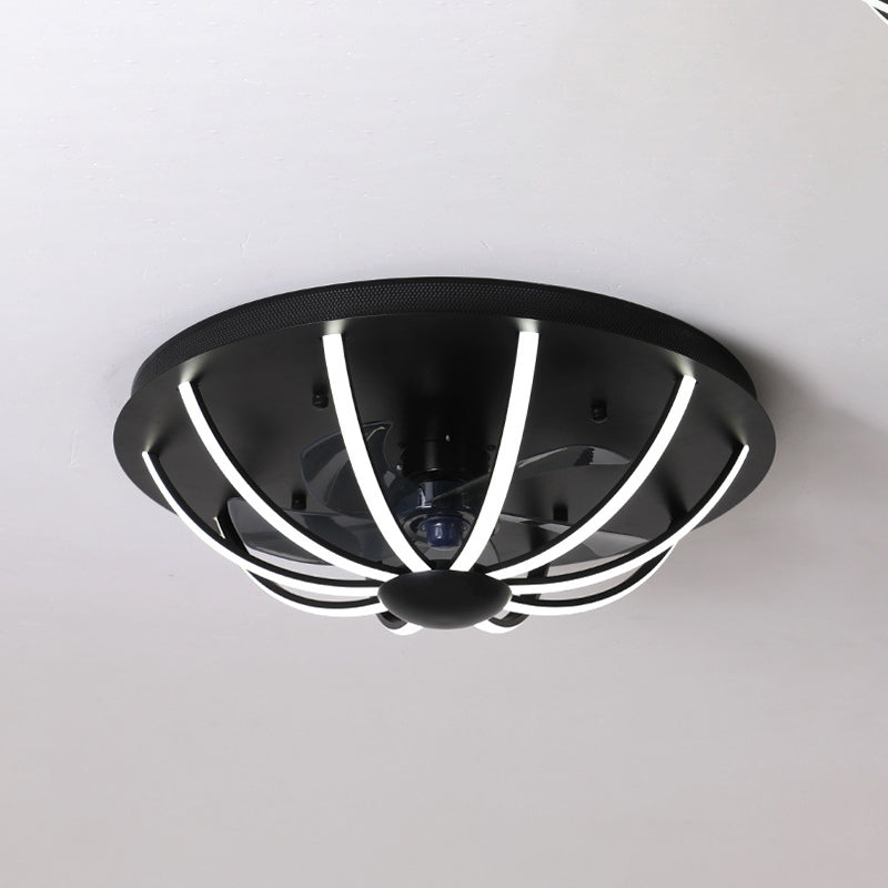 Metall Lineare Lüfterbeleuchtung minimalistische künstlerische Schlafzimmer LED Semi Flush Deckenleuchte