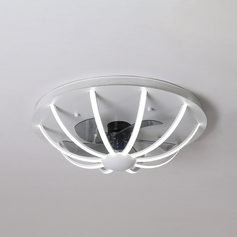 Metall Lineare Lüfterbeleuchtung minimalistische künstlerische Schlafzimmer LED Semi Flush Deckenleuchte