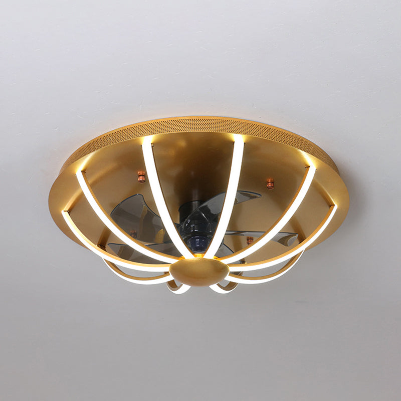 Metall Lineare Lüfterbeleuchtung minimalistische künstlerische Schlafzimmer LED Semi Flush Deckenleuchte