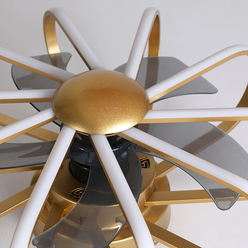 Metall Lineare Lüfterbeleuchtung minimalistische künstlerische Schlafzimmer LED Semi Flush Deckenleuchte