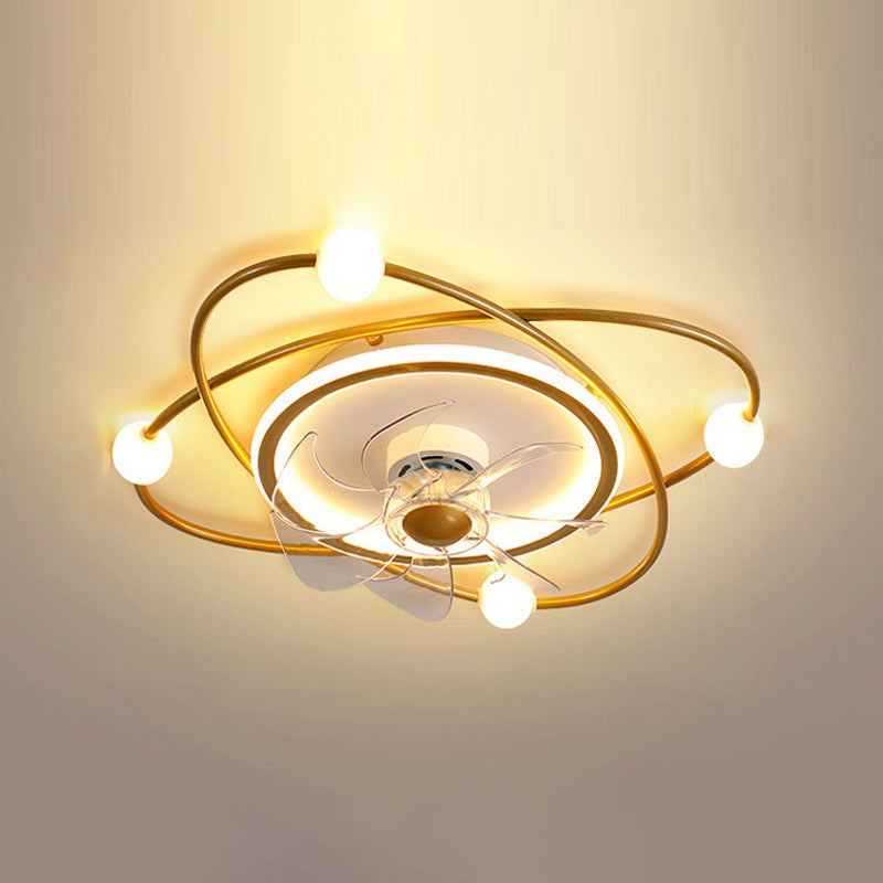 Moderne stilvolle runde Lüfterleuchte Acrylschlafzimmer LED Semi Flush Mount Lampe
