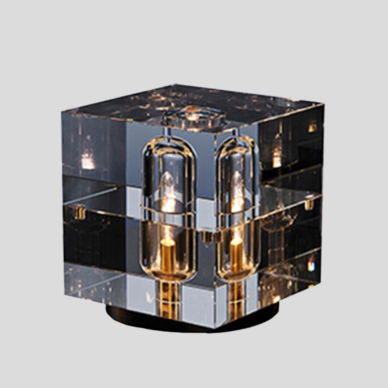 Cubic Living Room Desk Light Clear Hand-Cut Crystal LED Modernism Night Table Lamp