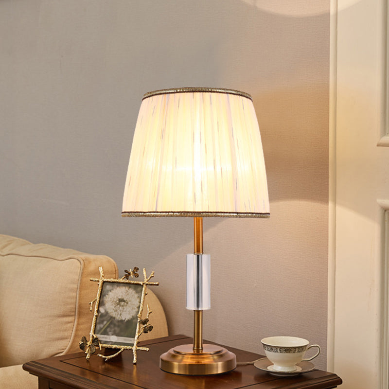Contemporain 1 Task Task Lighting White Barrel Reading Livre Light with Fabric Shade