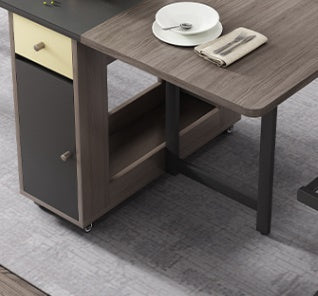 Rechthoek Midden-eeuwse moderne eettafel drop-bladtafel met vaste houten basis voor thuis