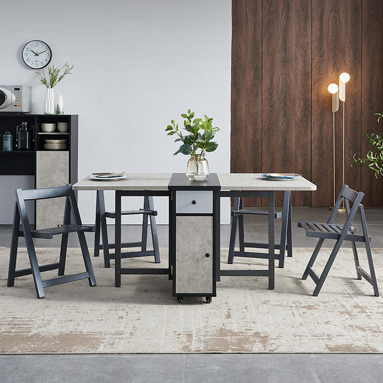 Mid-Century Modern Rectangle Dining Table Drop-Leaf Table for Kitchen (only table)