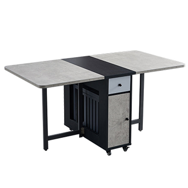 Mid-Century Modern Rectangle Dining Table Drop-Leaf Table for Kitchen (only table)