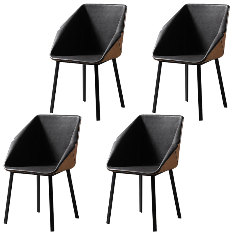 Silla de comedor de metal de estilo industrial Silla de comedor con respaldo sólido y brazo
