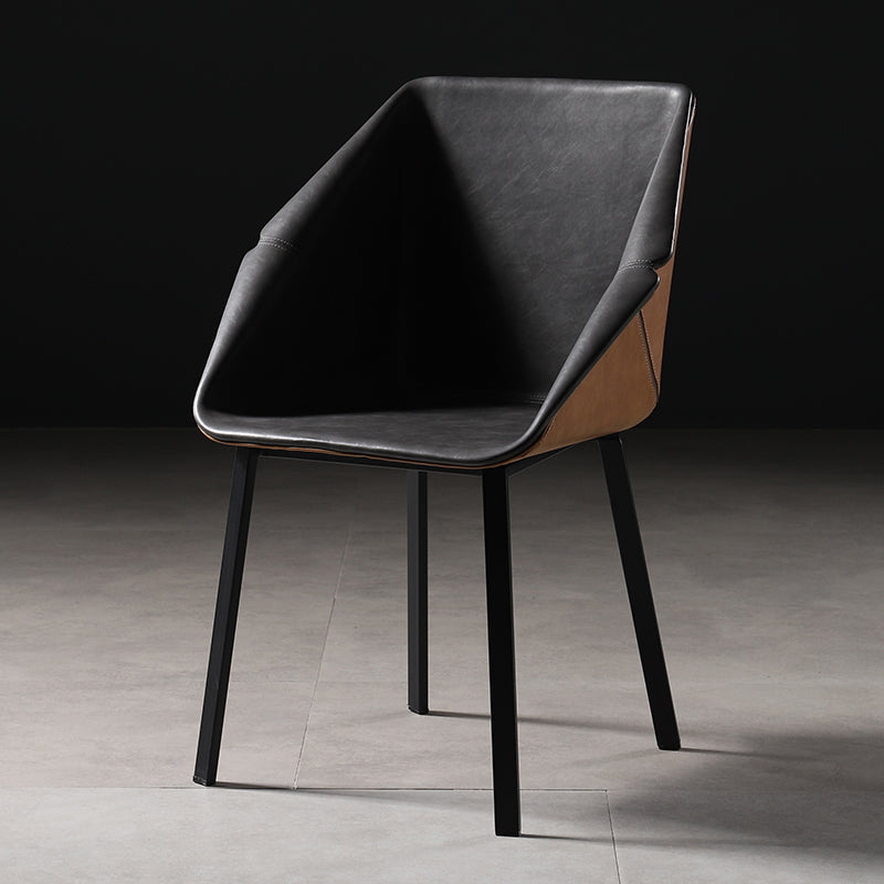 Silla de comedor de metal de estilo industrial Silla de comedor con respaldo sólido y brazo