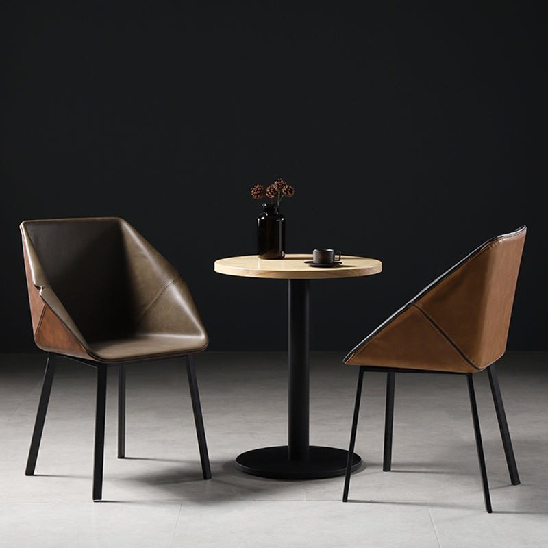 Silla de comedor de metal de estilo industrial Silla de comedor con respaldo sólido y brazo