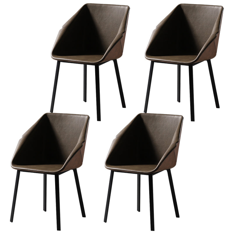 Silla de comedor de metal de estilo industrial Silla de comedor con respaldo sólido y brazo