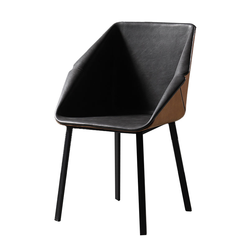 Silla de comedor de metal de estilo industrial Silla de comedor con respaldo sólido y brazo