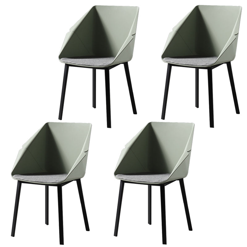 Silla de comedor de metal de estilo industrial Silla de comedor con respaldo sólido y brazo