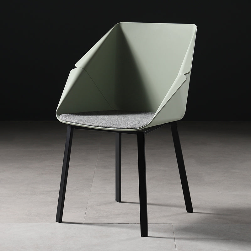 Chaise de salle à manger en métal de style industriel, chaise de salle à manger à dossier solide avec bras