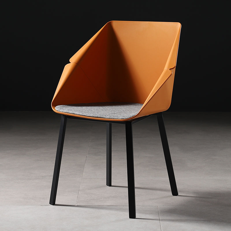 Chaise de salle à manger en métal de style industriel, chaise de salle à manger à dossier solide avec bras