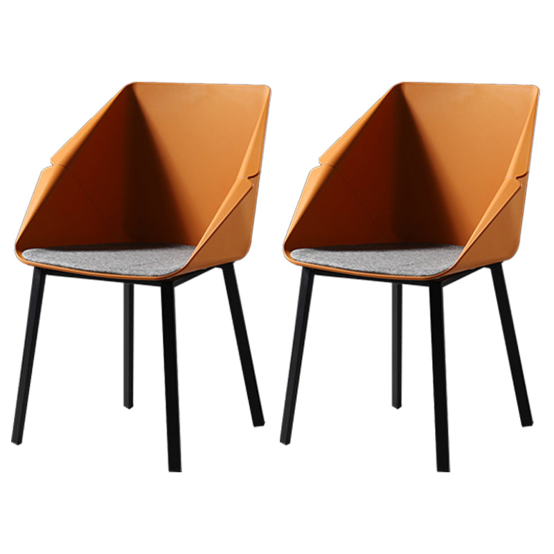 Silla de comedor de metal de estilo industrial Silla de comedor con respaldo sólido y brazo