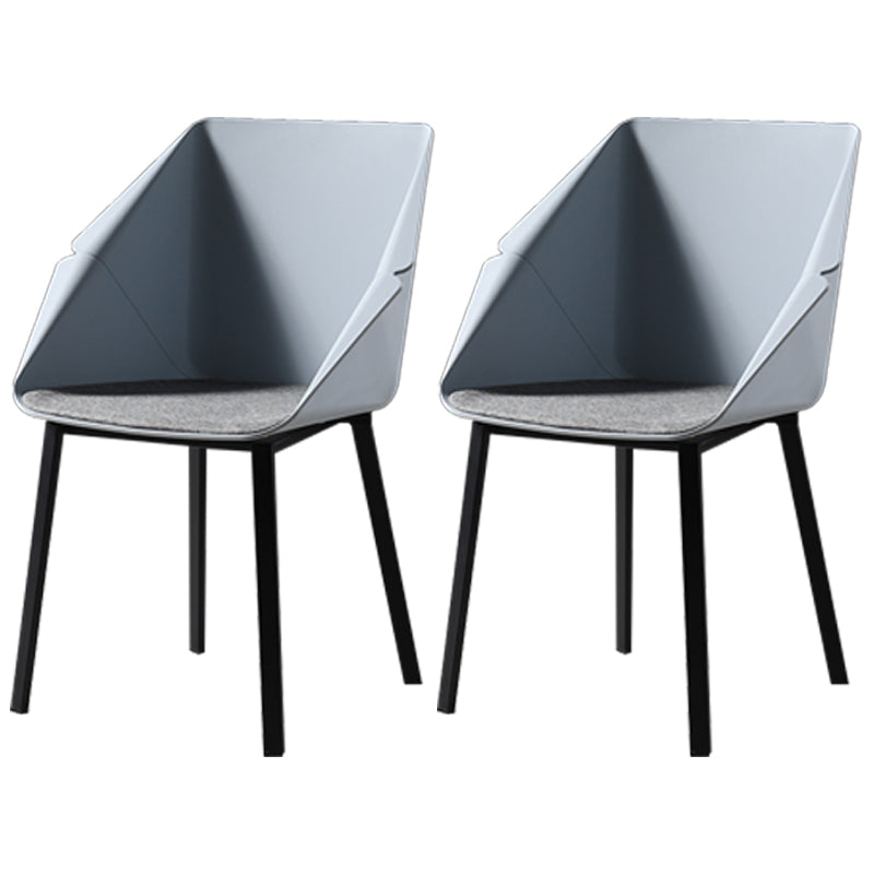 Silla de comedor de metal de estilo industrial Silla de comedor con respaldo sólido y brazo
