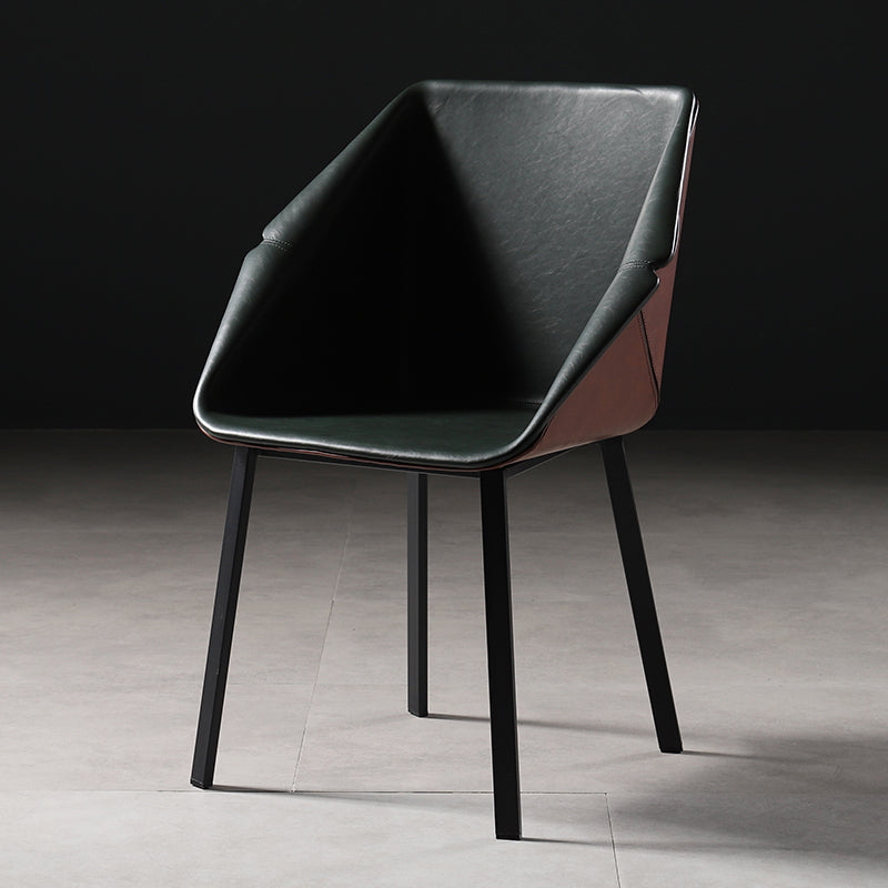 Silla de comedor de metal de estilo industrial Silla de comedor con respaldo sólido y brazo