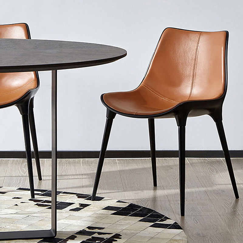 Eigentijdse stijl eetstoelen keukenarmloze zijstoelen met metalen benen
