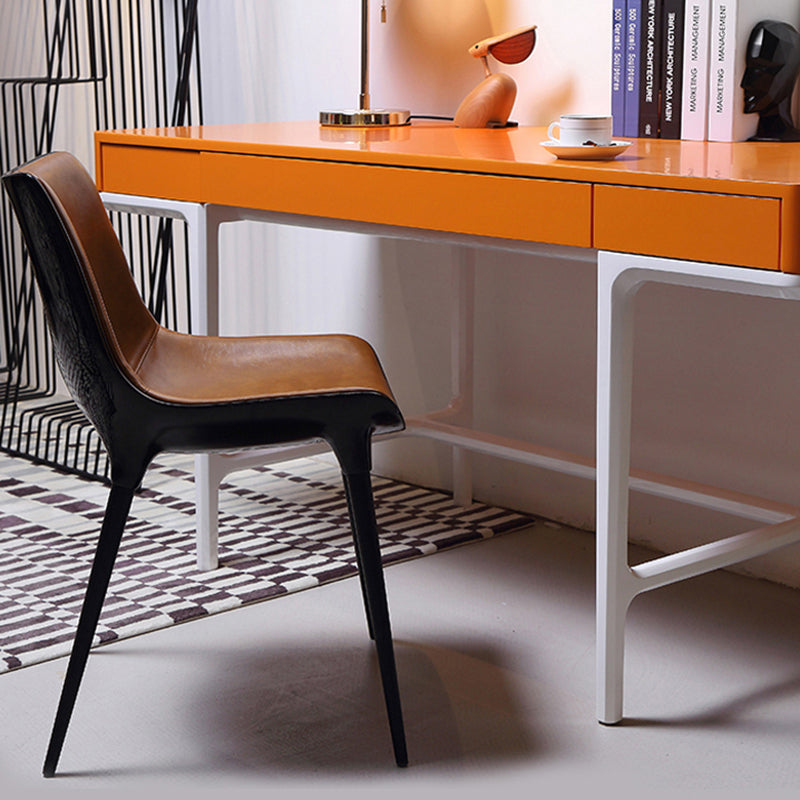 Eigentijdse stijl eetstoelen keukenarmloze zijstoelen met metalen benen