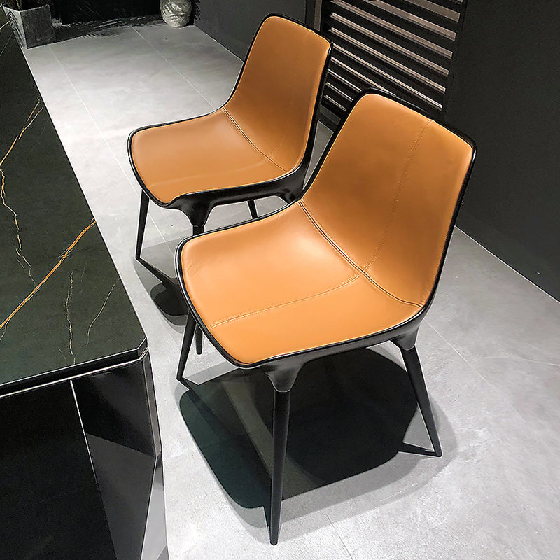 Eigentijdse stijl eetstoelen keukenarmloze zijstoelen met metalen benen