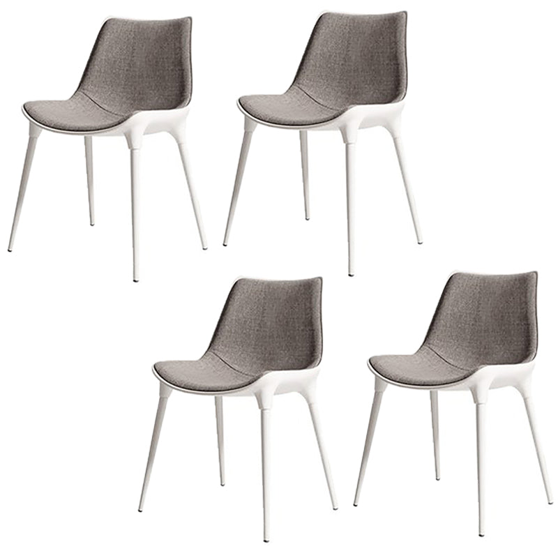 Eigentijdse stijl eetstoelen keukenarmloze zijstoelen met metalen benen